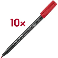 Staedtler Universalstift Permanent-marker »Lumocolor 317 permanent M« 1,0 mm (M) 10 Stück rot