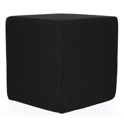 Pouf Sitting aus hochwertigem Polyester, modern, quadratisch, Schwarz, bequeme Styroporkern-Füllung