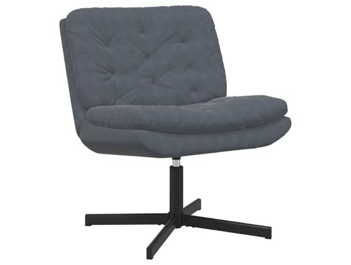 KGTKGTYER Drehbarer Stuhl, Samt Sessel, 360 Grad Drehfunktion, Dunkelgrau Ergonomische Lehne, Pulverbeschichteter Metallrahmen, 110 kg Belastbarkeit