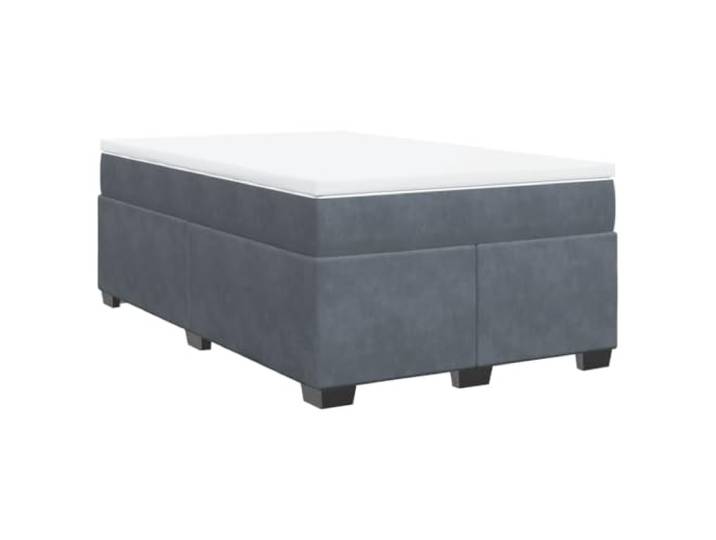 vidaXL Boxspringbett mit Matratze Dunkelgrau 120x190 cm Samt