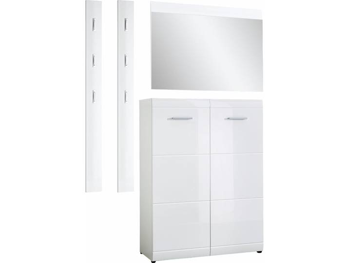 Garderoben-Set GERMANIA Adana , weiss (weiß hochglanz), Kastenmöbel-Sets, Garderoben-Set