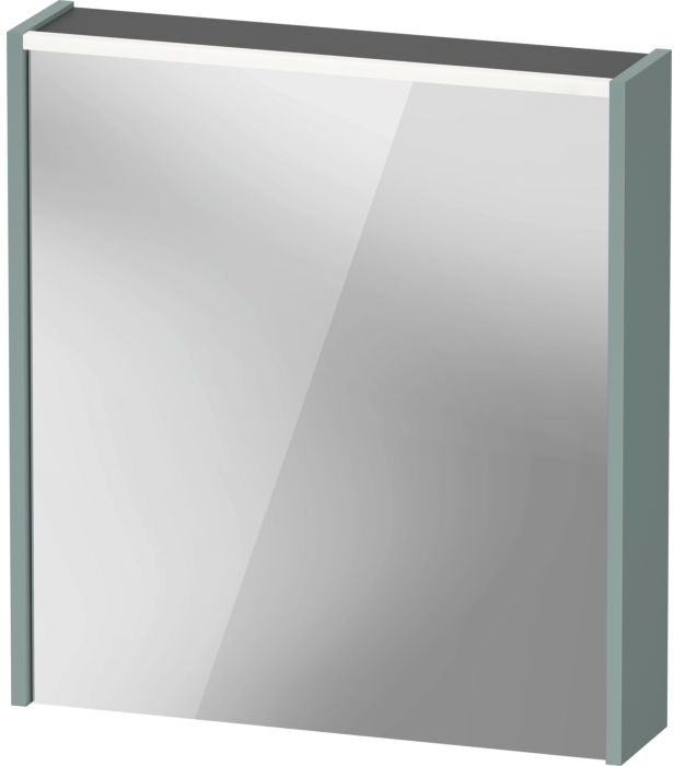 Duravit D-Code Spiegelschrank DC7105LHGHG0000 650x700 mm, Fjordgrün, mit Beleuchtung und Steckdose