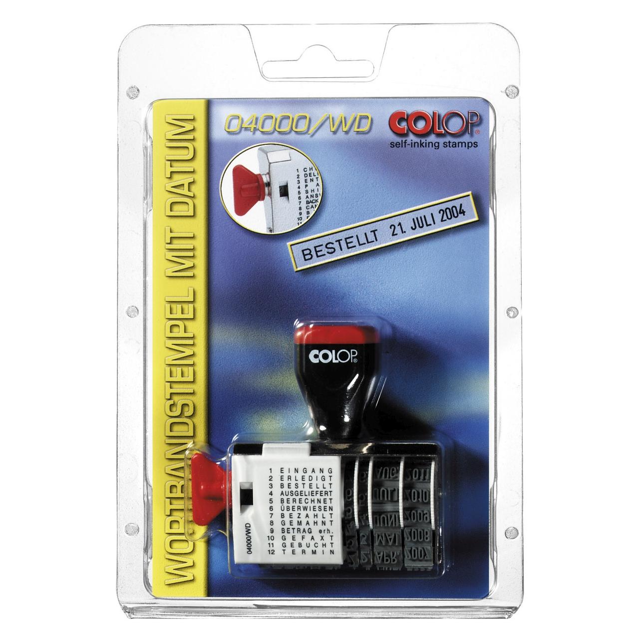Colop Wortbandstempel 04000 WD Variotext mit Datum (10549863)