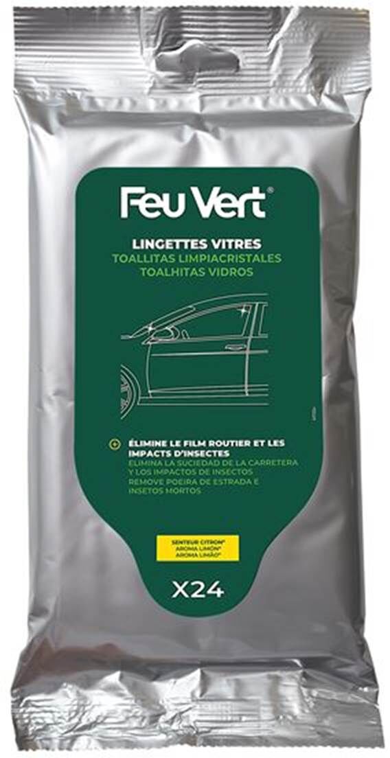 Toalhetes de limpeza de vidros Feu Vert 24 peças.