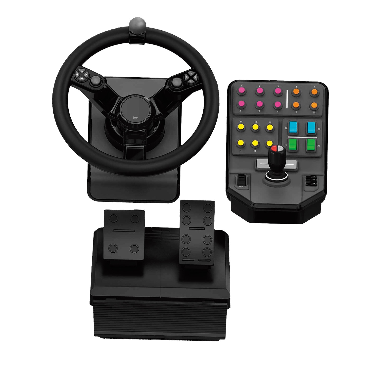 Logitech Gaming Logitech G SAITEK Farming Simulator Lenkrad Pedale und Seitenkonsole 945-000062