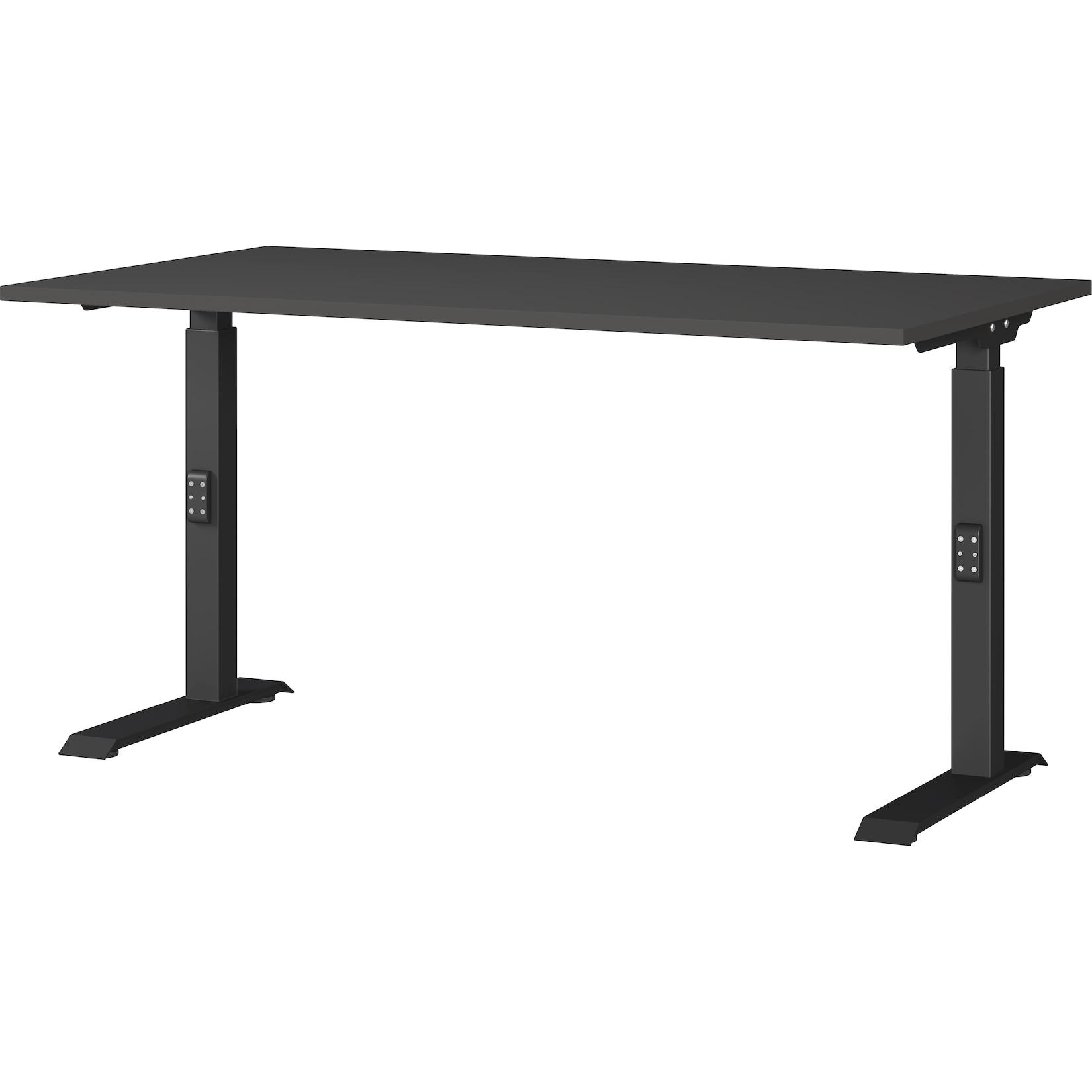 Schreibtisch höheneinstellbar "Stuttgart" 68-91cm Graphit 140x80cm, C-Fuß