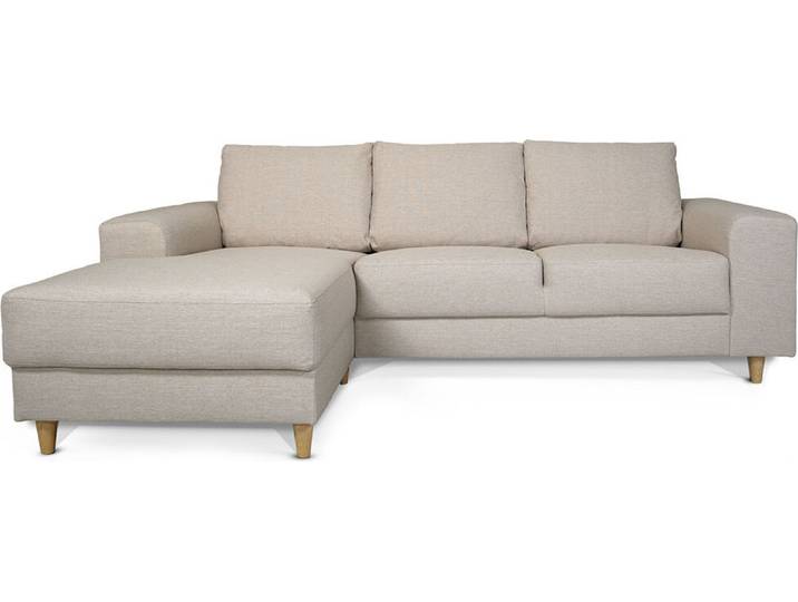 Nordic Sofa mit Chaiselong links gewendet hell beige.