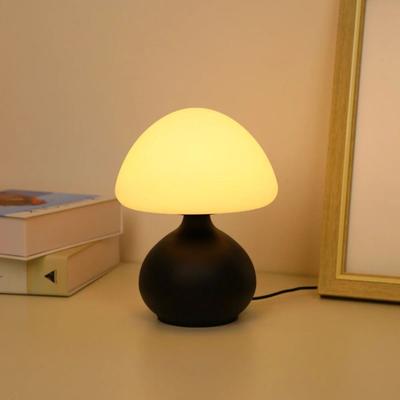 Uplifted Goods Modern Mushroom Table Lamp With Three Color Modes And Adjustable Brightness black changeable