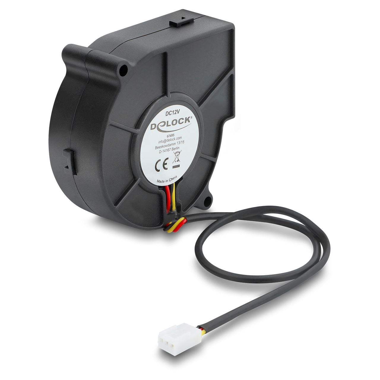 Delock Radiallüfter/Lüftergebläse 12V DC 75x75x30mm 3 Pin