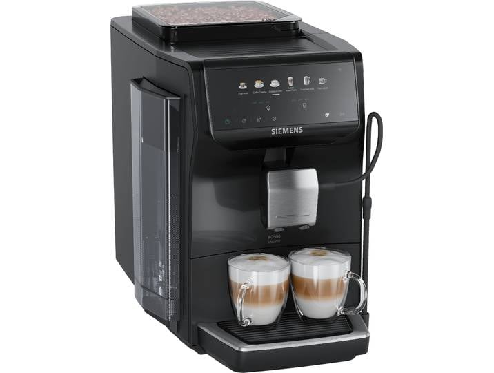 SIEMENS Kaffeevollautomat TP551E07 , schwarz (klavierlack schwarz), B:27,2cm H:37,8cm T:47,2cm, Kaffeevollautomaten, mit Milchschlauch, Keramikmahlwerk, entnehmbare Brüheinheit, Schwarz, Kaffeevollautomat