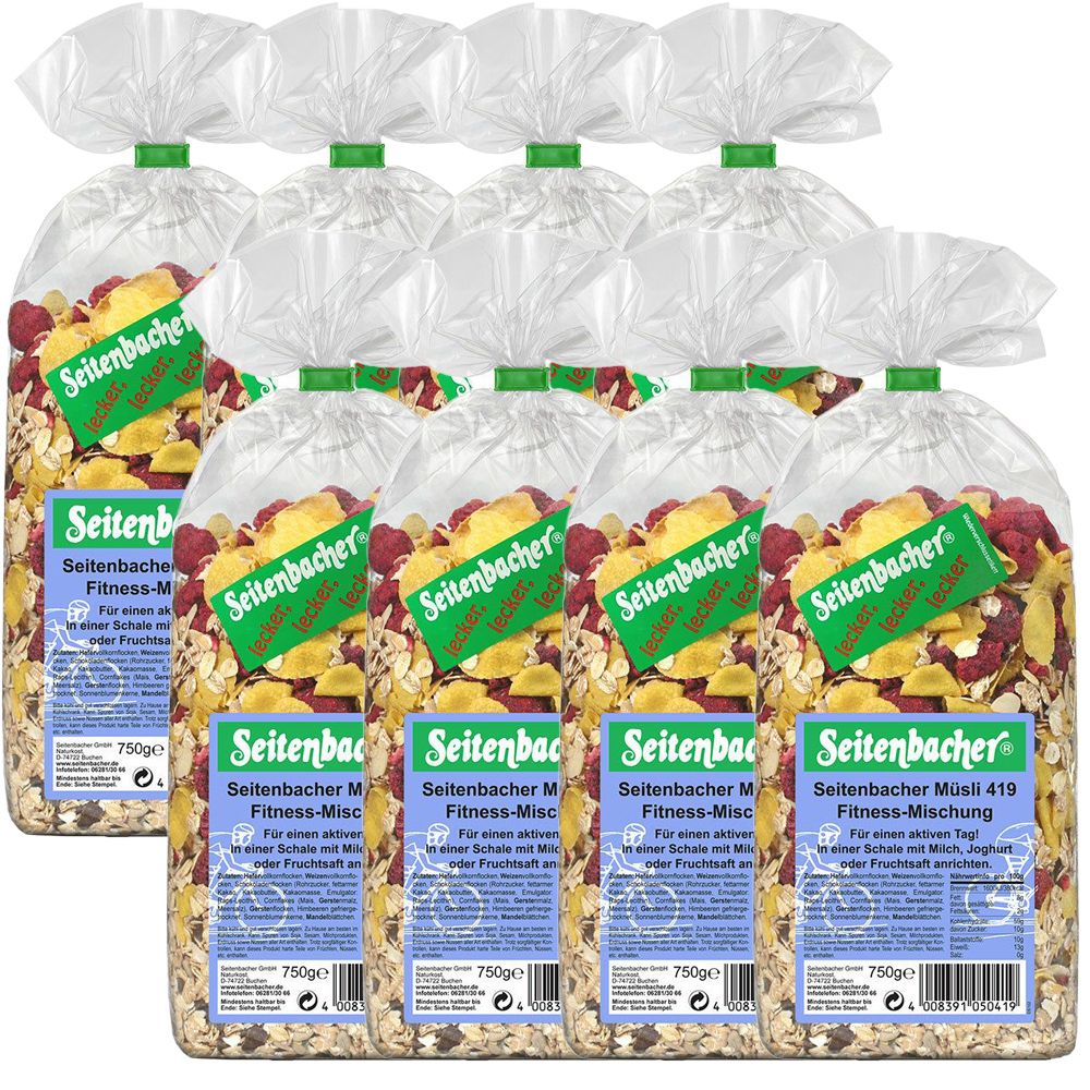 8x Seitenbacher Fitness-Mischung 8x750 g Set