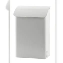 PROREGAL Feuergeprüfter Wandbriefkasten aus Metall | HxBxT 42,5x29x18cm | Einwurföffnung 26x2,3cm | Weiß