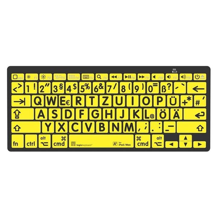 Logickeyboard LKB-LPBY-BTON-DE Tastatur Bluetooth QWERTZ Deutsch Schwarz (DE, Kabellos) (LKB-LPBY-BTON-DE)