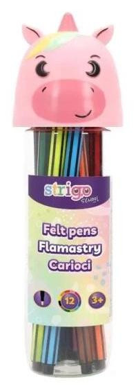 Strigo Flamastry Eenhoorn, 12 stuks