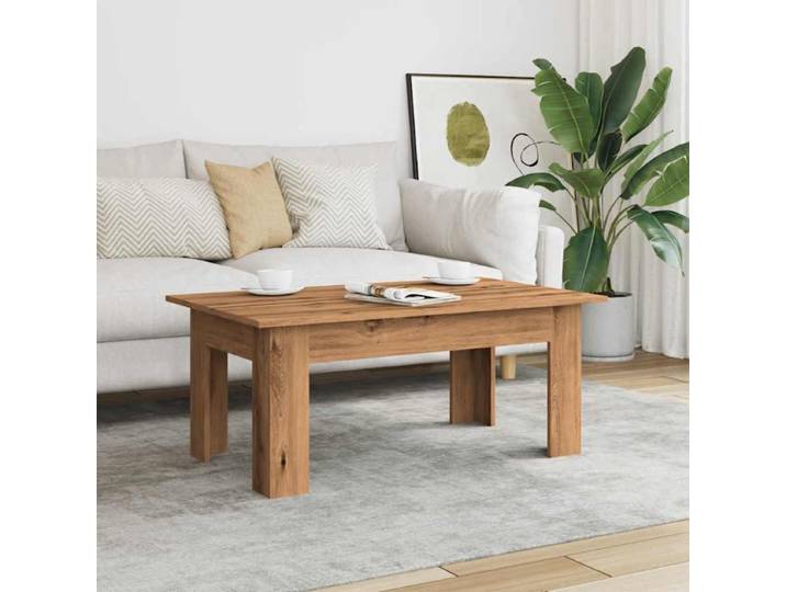 Table basse en chêne artisanale 100x60x42 cm en bois d'ingénierie