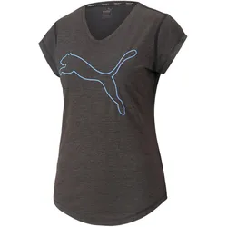 PUMA Train Favorite Heather Cat Trainingsshirt Damen 56 - PUMA black heather/elektro purple XS