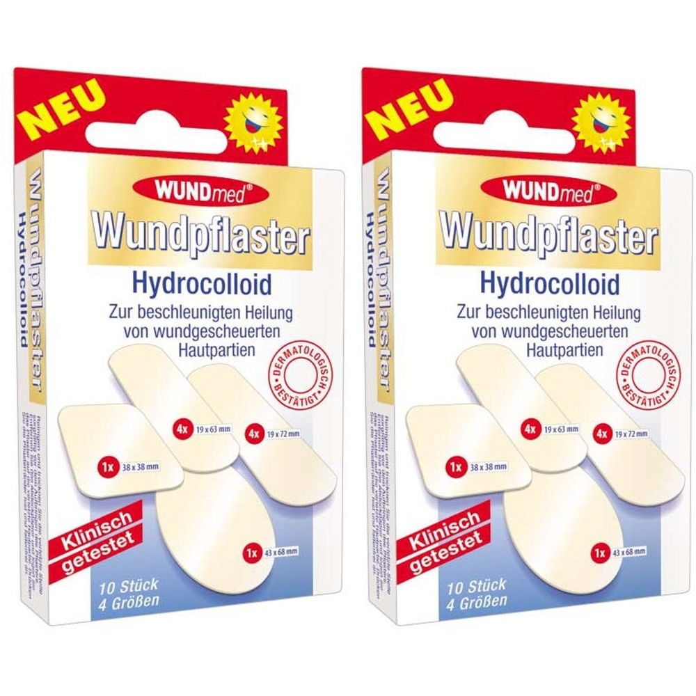 Wundpflaster Hydrocolloid 4 Größen 2x 2x10 St Pflaster