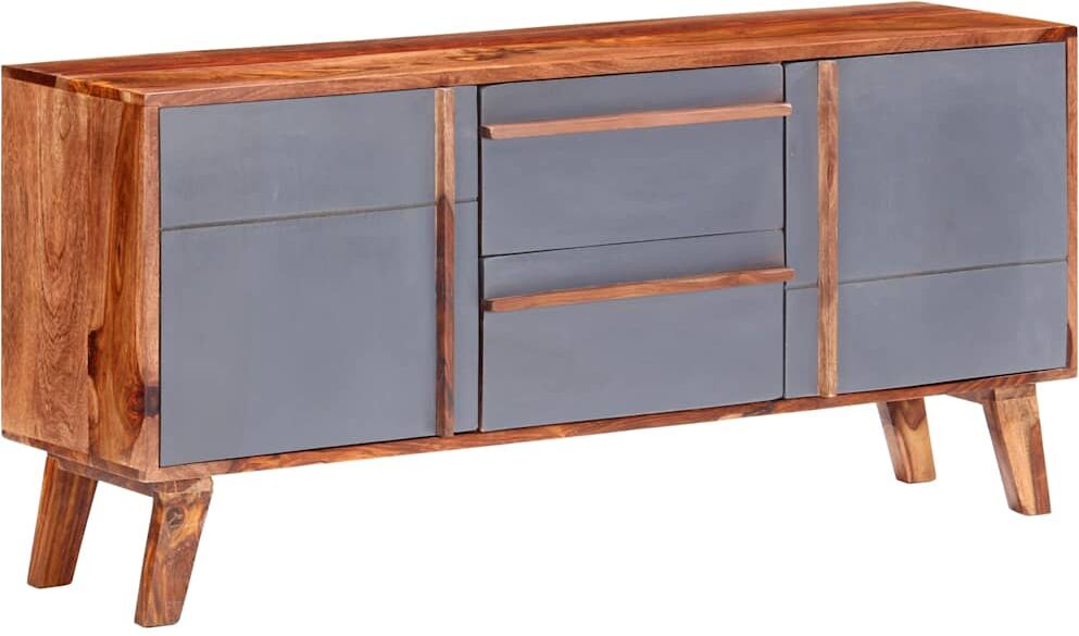 vidaXL Buffet gris 120x30x55 cm bois massif