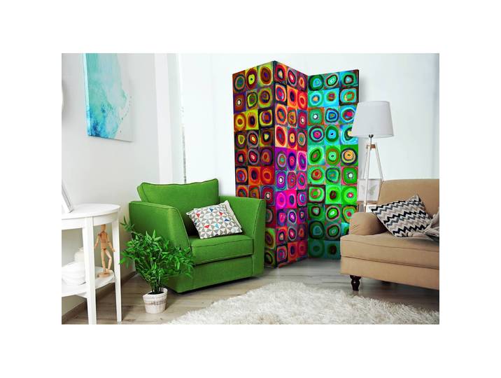 Paravent Colorful Abstract Art Fleece Multicolor 135 x 172 x 3cm 3-teilig