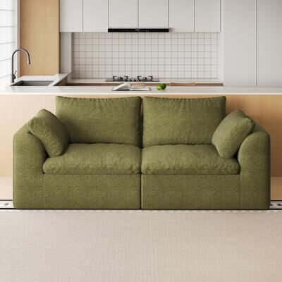 Kodotan sofa Linen Upholstered Sofa, High-Elastic Sponge Inside, Cozy Sitting for Home Relaxation