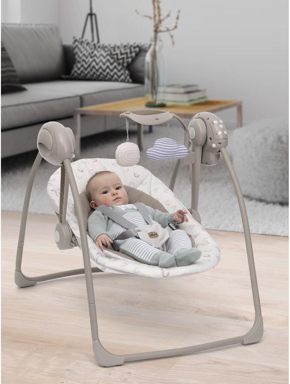 Babyschaukel CHICCO "Swing & Play", Baby, vanille, Polyester, Babywippen Babyschaukel vanille Einheitsgröße