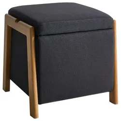 POUF mit Stauraum Stoff 45 cm Schwarz Edland