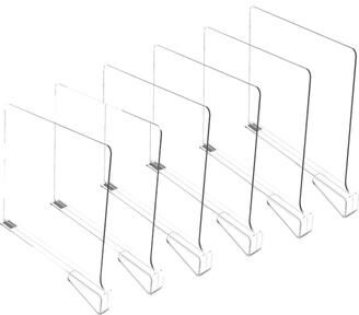 Uplift Treasures Transparent Closet Shelf Divider Organizer Set 6pcs