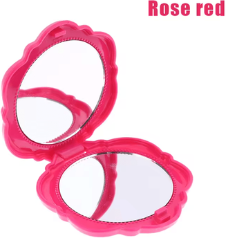 Inspire Curations Vintage Rose Double Sided Mini Pocket Makeup Mirror rose Red