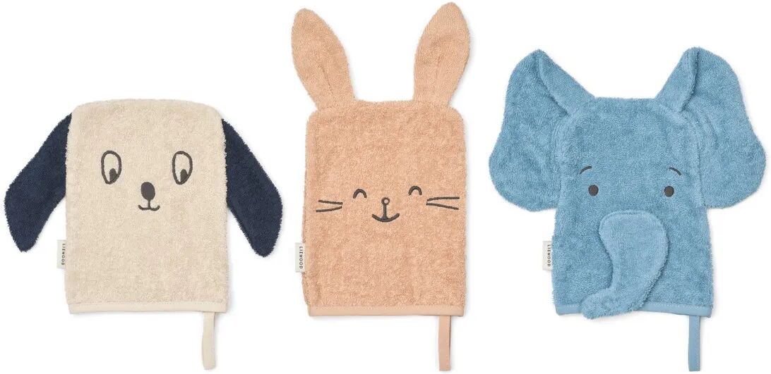 Liewood Gants de toilette Sylvester en coton bio - Set de 3 Pale tuscany mix taille unique
