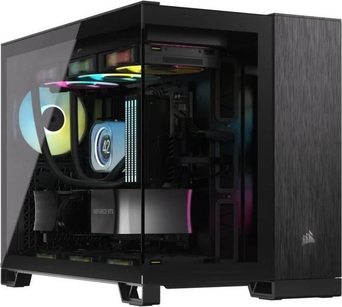 PC Gehäuse CORSAIR 2500X, mATX, Schwarz/Obsidian Aluminium