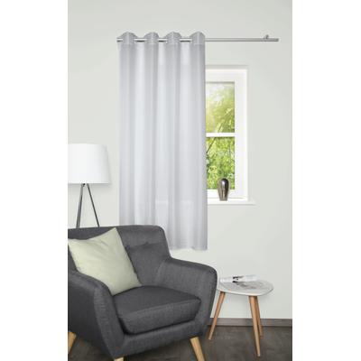 Vorhang HOME BASICS "BENOGA", weiß (silberfarben), B:135cm H:175cm, Polyester, Gardinen, Ösenschal, Uni, Dekostruktur