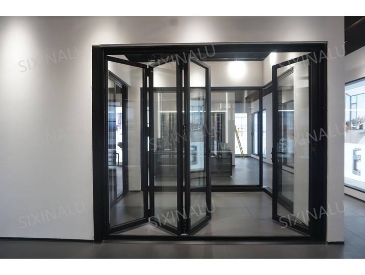 Porte Pliante en Aluminium de Type Accordéon pour l'Extérieur, Verrouillage Multiple