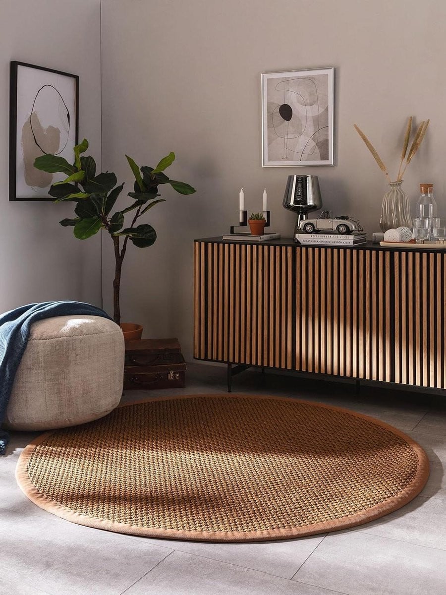 Rond Sisal Vloerkleed Lichtbruin - 250 cm Rond