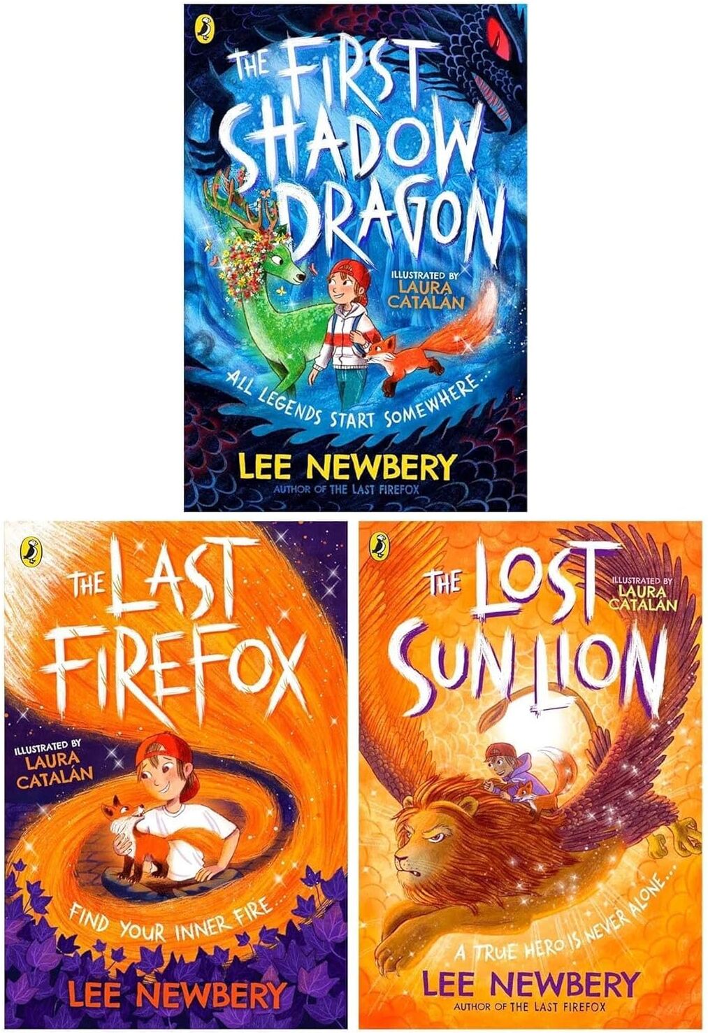 Puffin ltd The Last Firefox Series By Lee Newbery 3 Books Collection Set (The Last Firefox, The First Shadow dragon and The Lost Sun Lion)