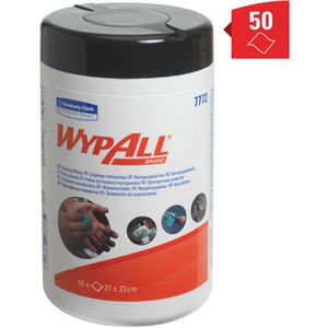 Wypall Reinigungstücher 7772, feucht, für Hände und Werkzeug, in der Dose, 50 Tücher