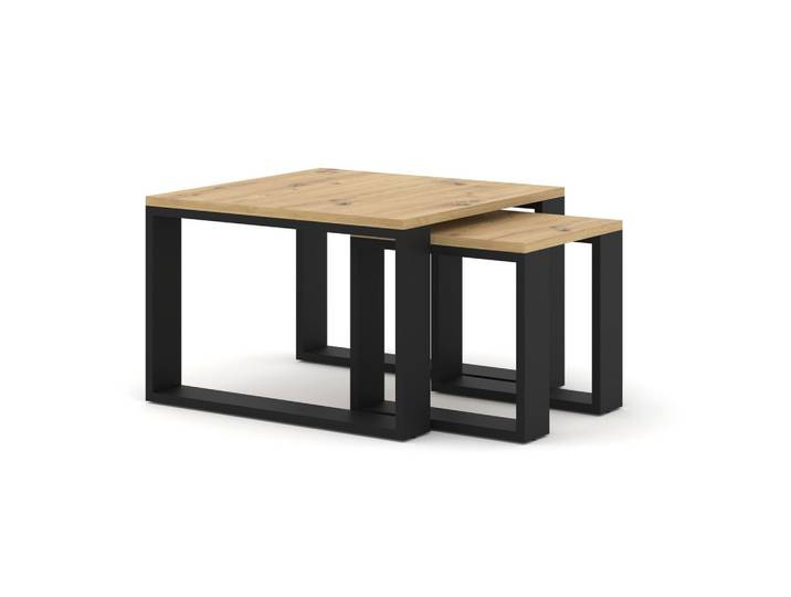 COUCHTISCH Artisan, Schwarz 60/40/60