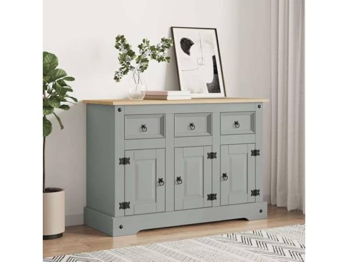 HEFZGDB Massivholz Sideboard für Wohnzimmer, Praktisches Sideboard aus Massivholz, Rustikales Kiefernholz mit Schubladen und Türen, Stabiles zur Aufbewahrung im Wohnbereich