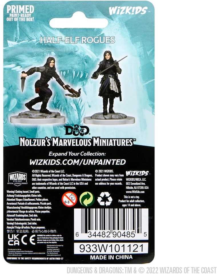 Wiz Kids LLC Nolzur's Marvelous Unpainted Miniatures: Half-Elf Rogue Female for Dungeons & Dragons, Unpainted, Pre-Primed, Half-Elf Rogue Character Miniature