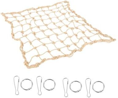Inspire Essentials Bird Swing Ladder Toy With Rope Net For Parrot Climbing Chewing And Play net 60x60cm