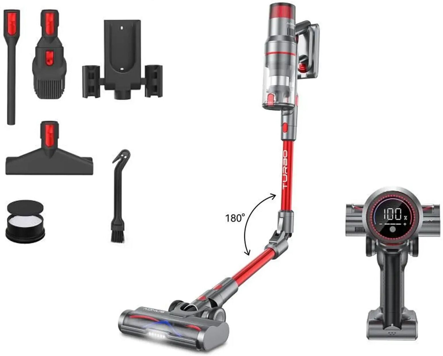 Aonus A9 Pro Flexible Aspiradora de mano inalámbrica   rojo - Refurbished