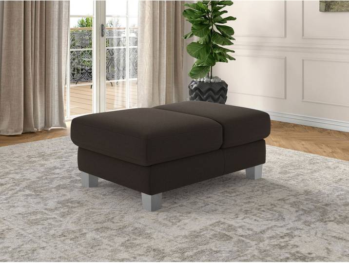 Polsterhocker SIT & MORE Dundee , braun (espresso), B:75cm H:46cm, Hocker, Polsterhocker, mit Klappfunktion, Federkern und hochwertigen Edelstahlfüßen
