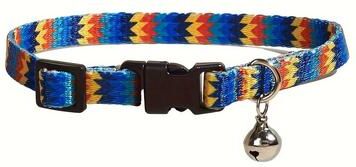 Uplift Essentials Geometric Doodle Print Cat Collar Fashion Forward Adjustable Pet Neckwear blue Waves