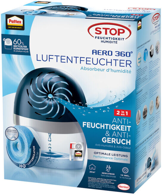 Pattex AERO 360 Désumidificateur appareil + granulés 1x450 g (PA360)