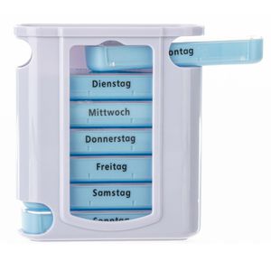 Böttcher-AG Tablettenbox 7 Tage, Pillendose, 7 x 4 Fächer, mit Tageszeiten