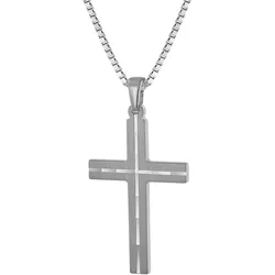 trendor 63836 Herren-Halskette mit Kreuz-Anhänger 925 Silber