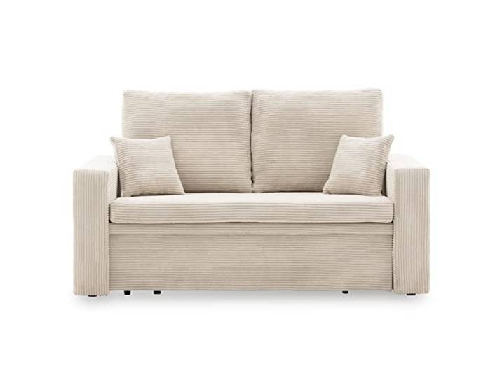 Sofa Aikido I 150x85 - mit schlaffunktion - Farben zur Auswahl - modernen Sofa - mit Bettkasten - Moderner Cordstoff - Stoff POSO (POSO 100)
