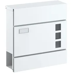 BASI 2170-0904 BK 380M Briefkasten Stahl Weiß Matt mit Softclose Dämpfer