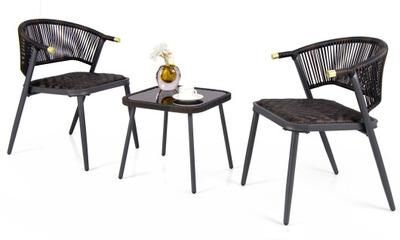 Costway 3 Pieces Patio Rattan Furniture Set for Backyard Poolside-Brown and Black