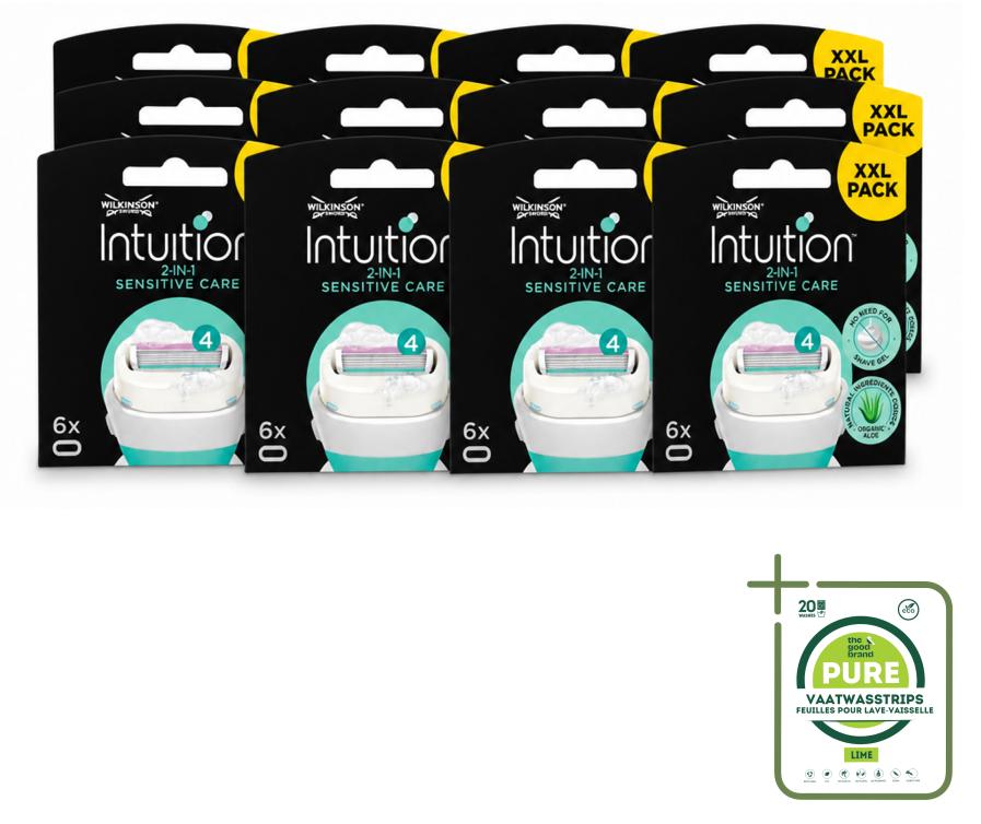 12 x Wilkinson Intuition Sensitive Care Ersatzklingen für empfindliche Haut - Großpackung - 12 Stücke