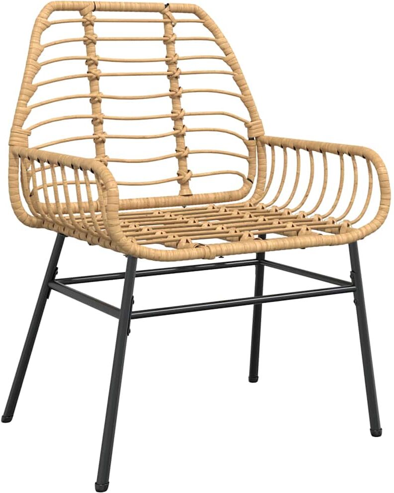 vidaXL Ensemble à manger jardin 5pcs marron poly rotin verre